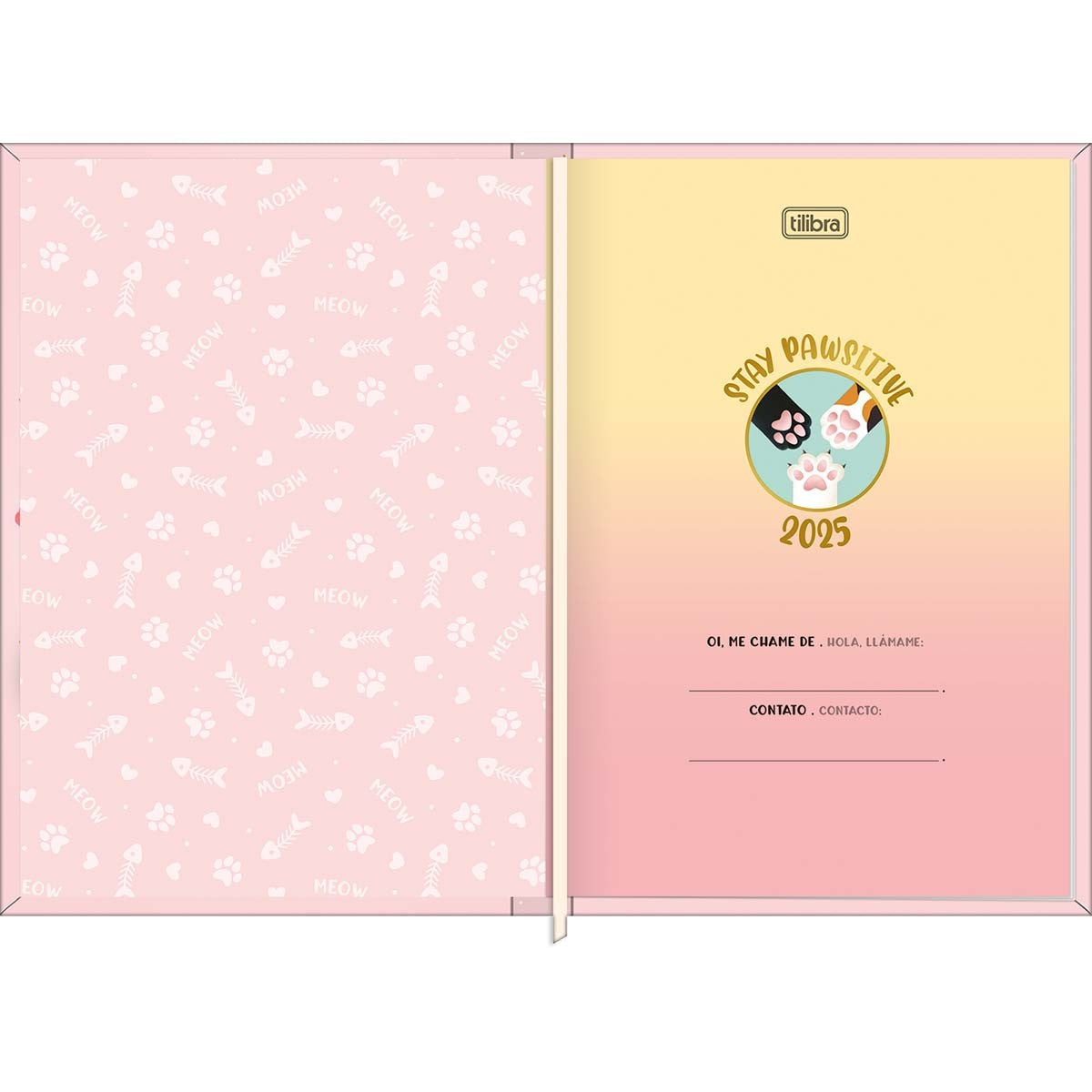 Agenda Costurada Petit 10,5 x 14,8 cm Purrfect Cats 2025 - Life Is Better With Cats - Sortido