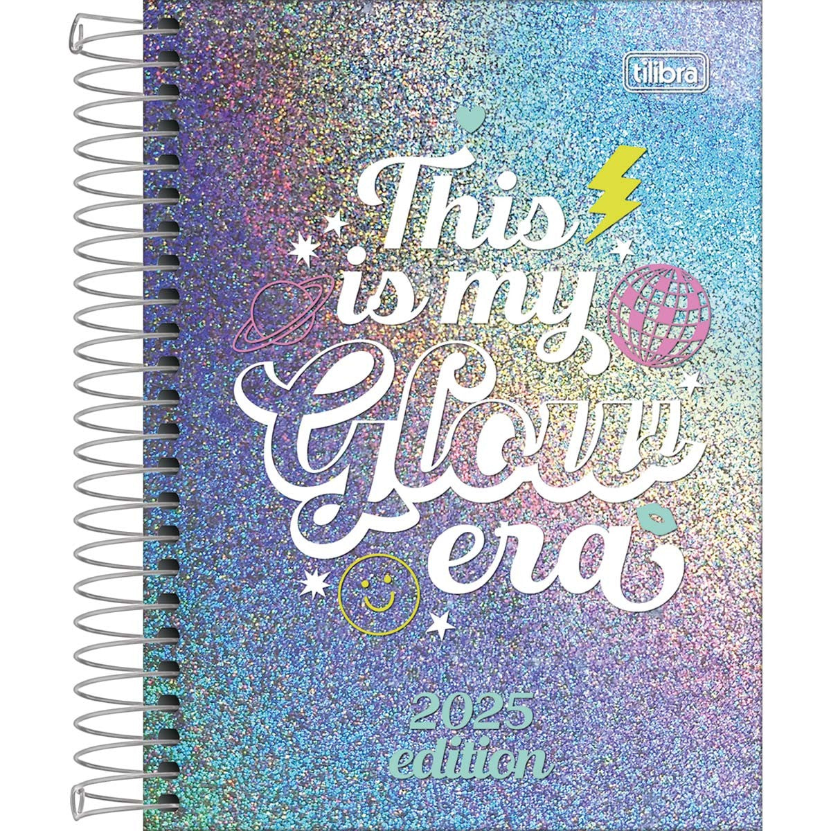 Agenda Espiral Diária 11,7 x 16,4 cm Glow 2025 - This Is My Glow Era - 2025 - Sortido