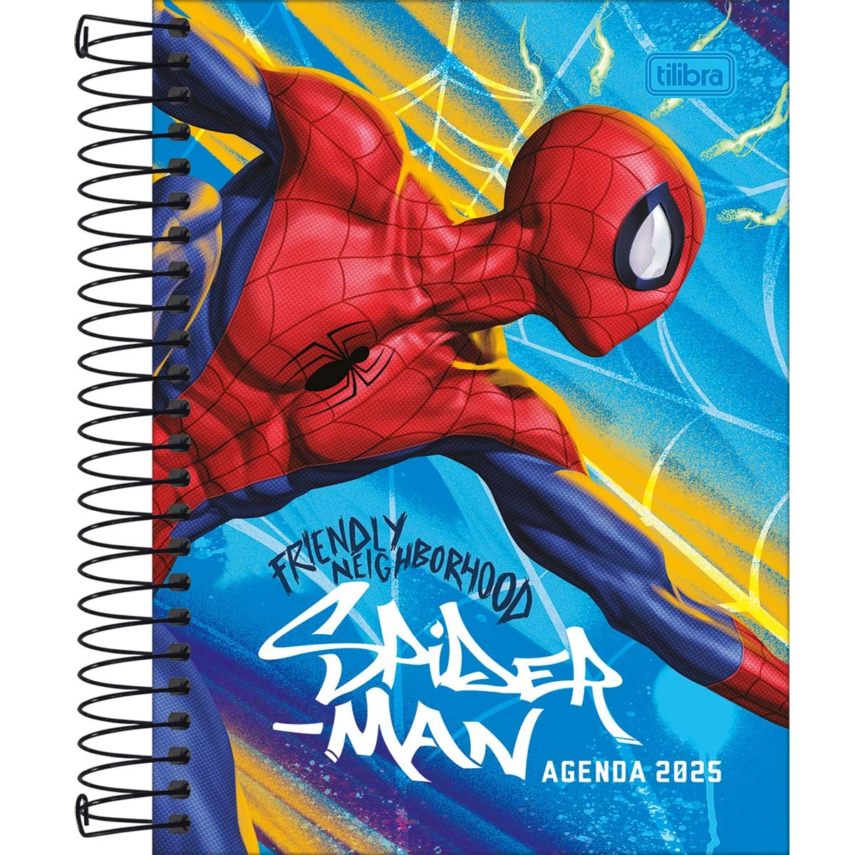 Agenda Espiral Diária 11,7 x 16,4 cm Spider-Man 2025 - Friendly Neighborhood - Sortido