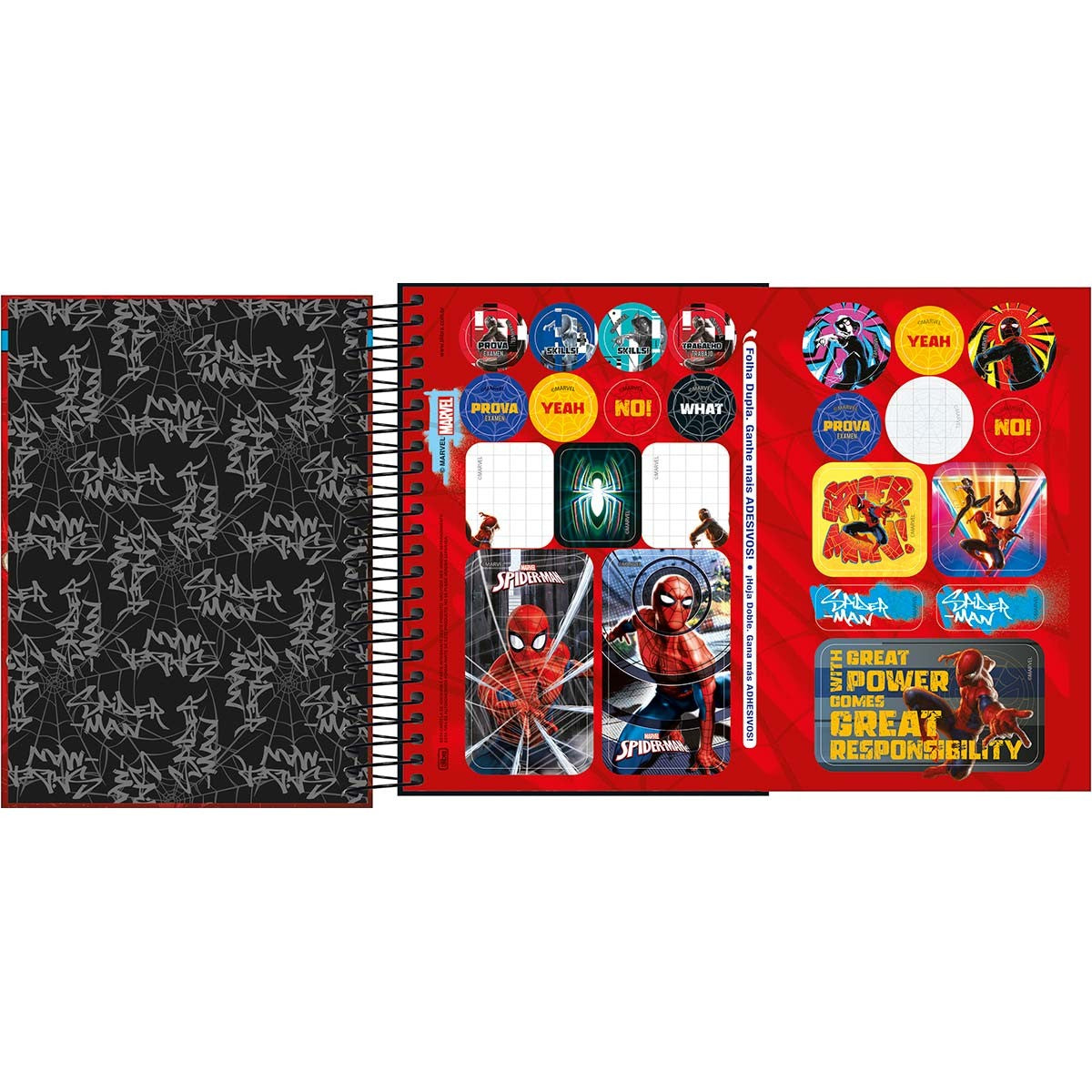 Agenda Espiral Diária 11,7 x 16,4 cm Spider-Man 2025 - Spider-Man Três Spiders - Sortido