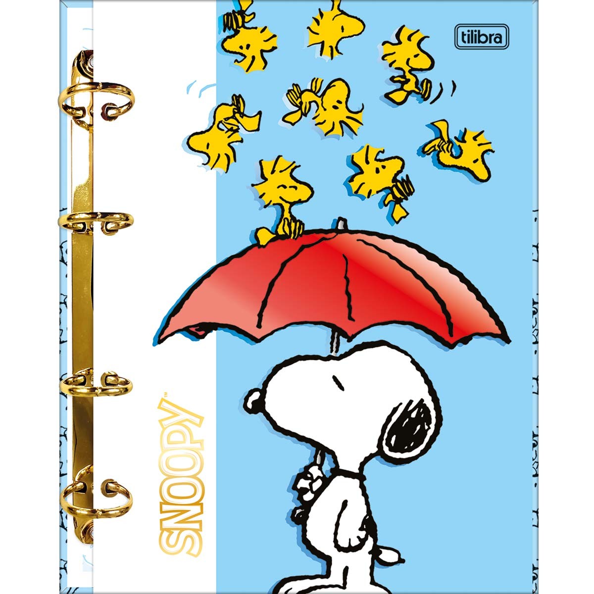 Caderno Argolado Cartonado Colegial Snoopy 80 Folhas