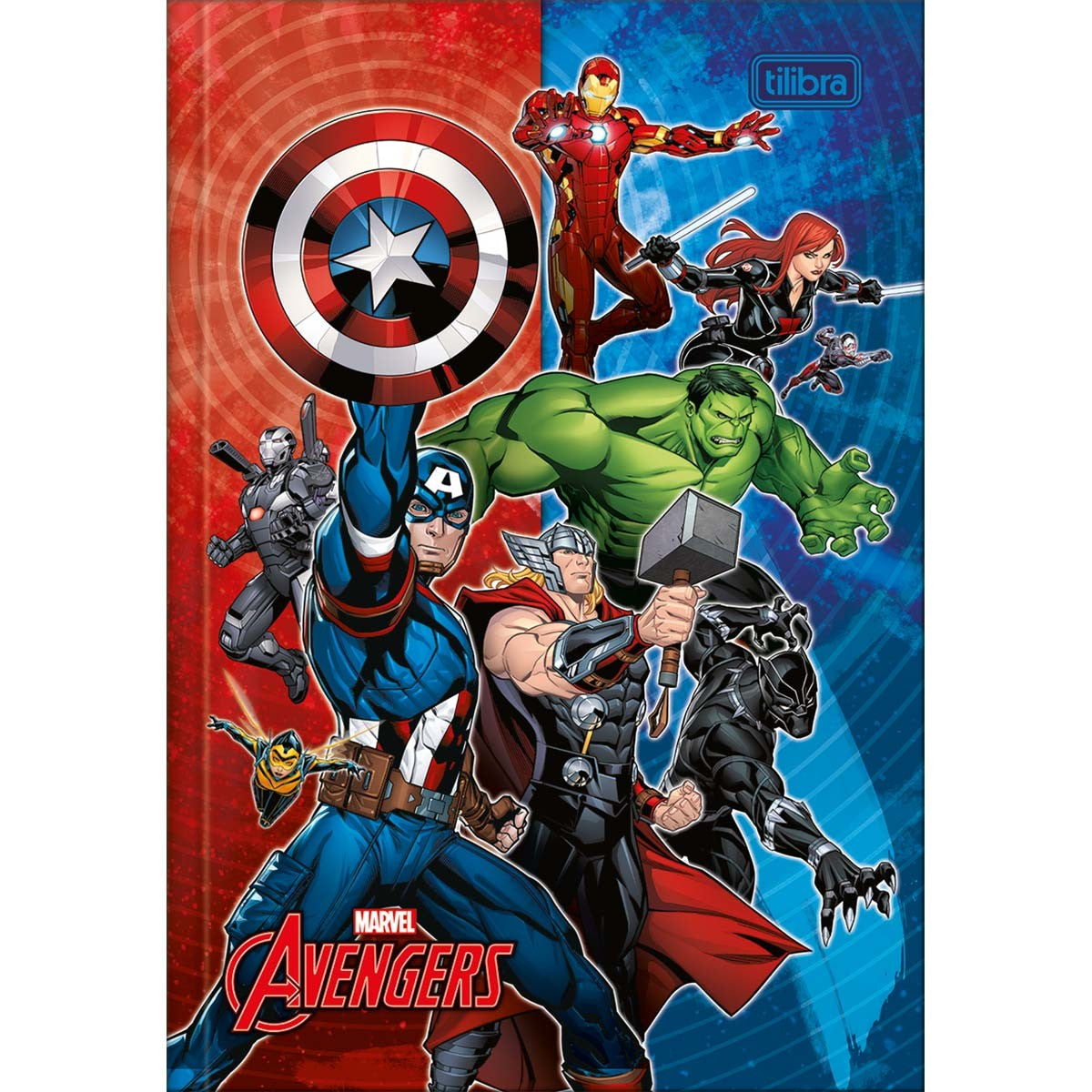 Caderno Brochura Capa Dura 1/4 Avengers 48 Folhas (Pacote com 5 unidades)