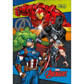 Caderno Brochura Capa Dura 1/4 Avengers 48 Folhas (Pacote com 5 unidades)