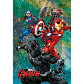 Caderno Brochura Capa Dura 1/4 Avengers 48 Folhas (Pacote com 5 unidades)