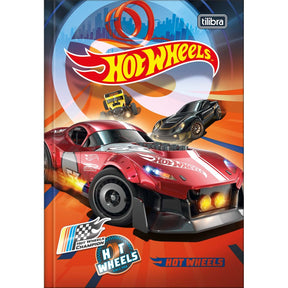 Caderno Brochura Capa Dura 1/4 Hot Wheels 48 Folhas (Pacote com 5 unidades)