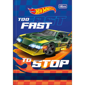 Caderno Brochura Capa Dura 1/4 Hot Wheels 48 Folhas (Pacote com 5 unidades)