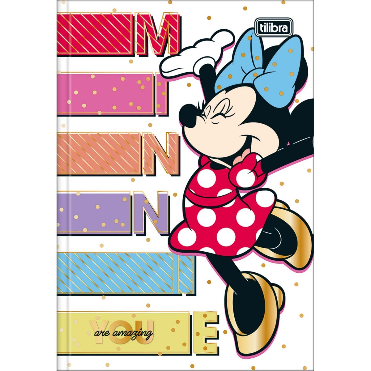 Caderno Brochura Capa Dura 1/4 Minnie 48 Folhas (Pacote com 5 unidades)