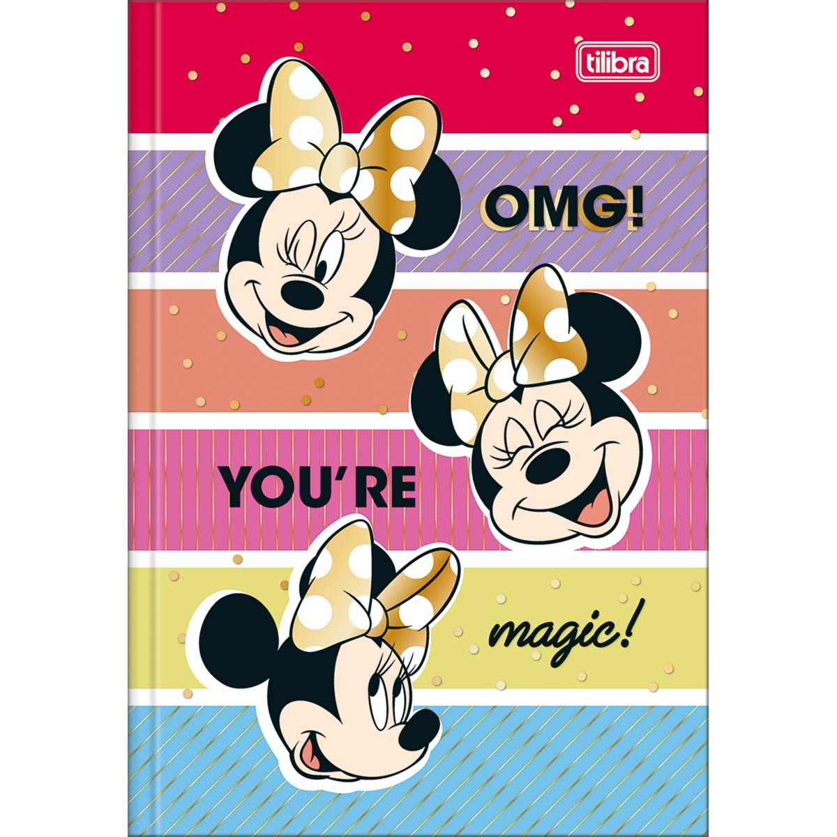 Caderno Brochura Capa Dura 1/4 Minnie 48 Folhas (Pacote com 5 unidades)