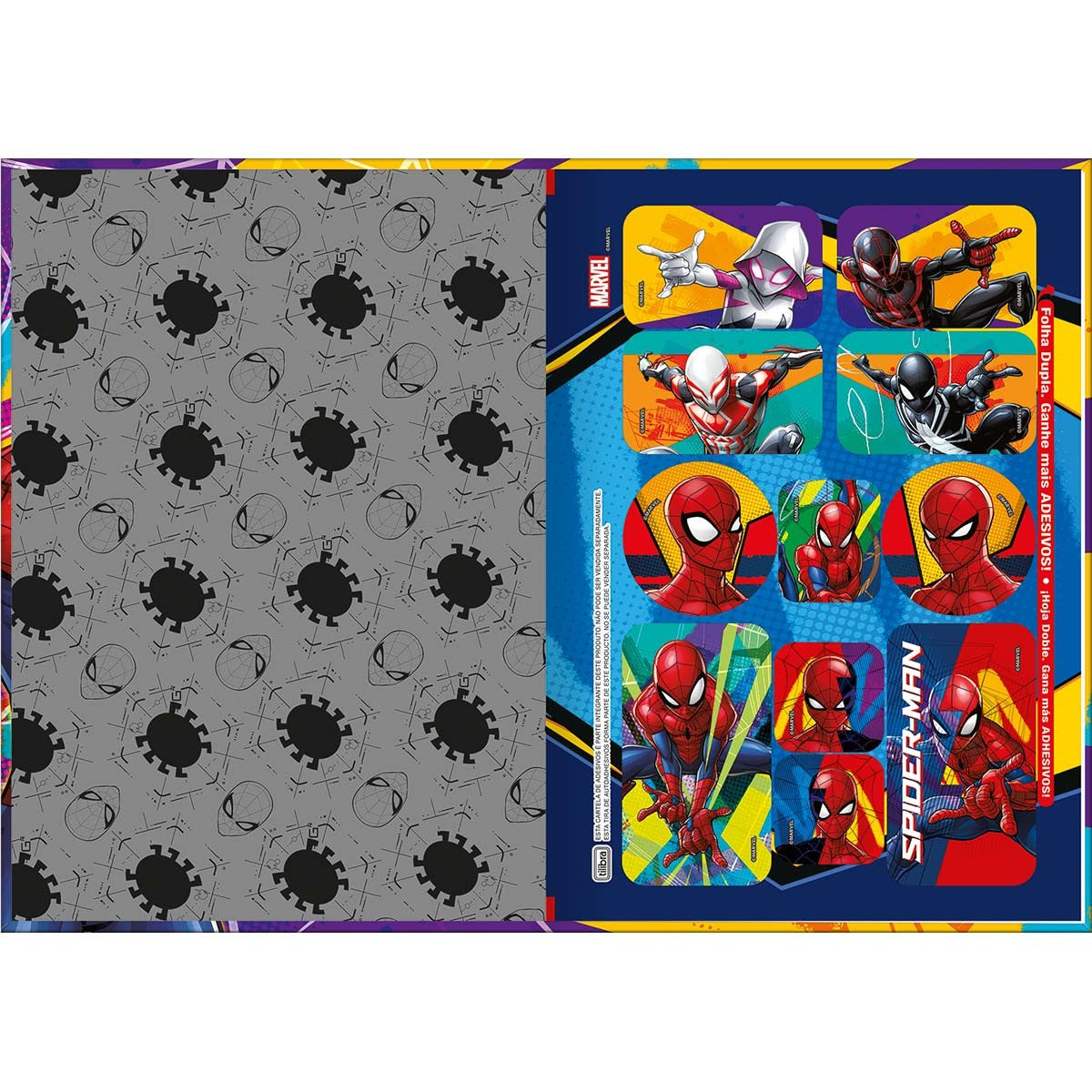 Caderno Brochura Capa Dura 1/4 Spider-Man 48 Folhas (Pacote com 5 unidades)