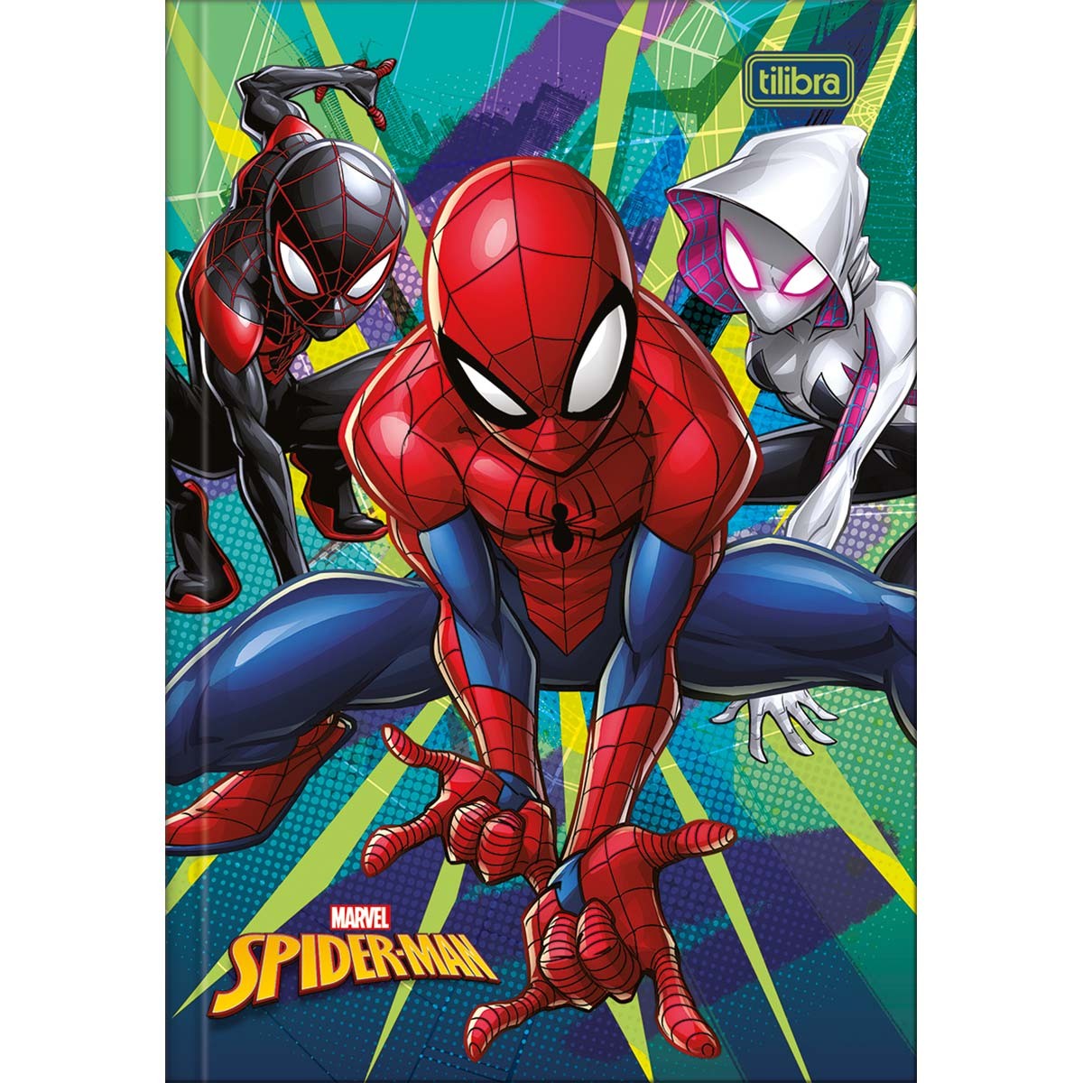 Caderno Brochura Capa Dura 1/4 Spider-Man 48 Folhas (Pacote com 5 unidades)