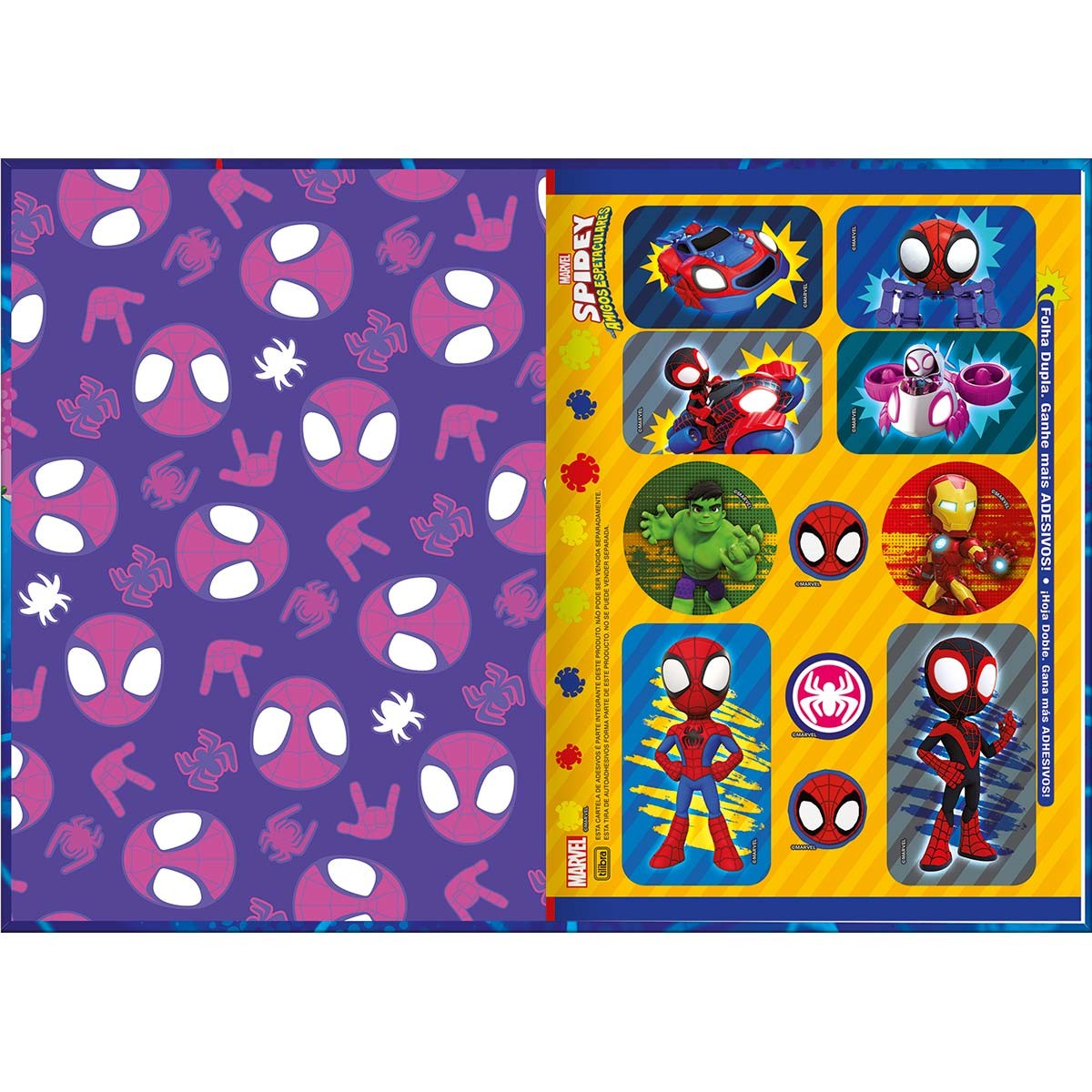 Caderno Brochura Capa Dura 1/4 Spidey 80 Folhas (Pacote com 5 unidades)