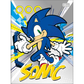 Caderno Brochura Capa Dura Universitário Sonic 80 Folhas - Capa Prata - Sonic - Sortido