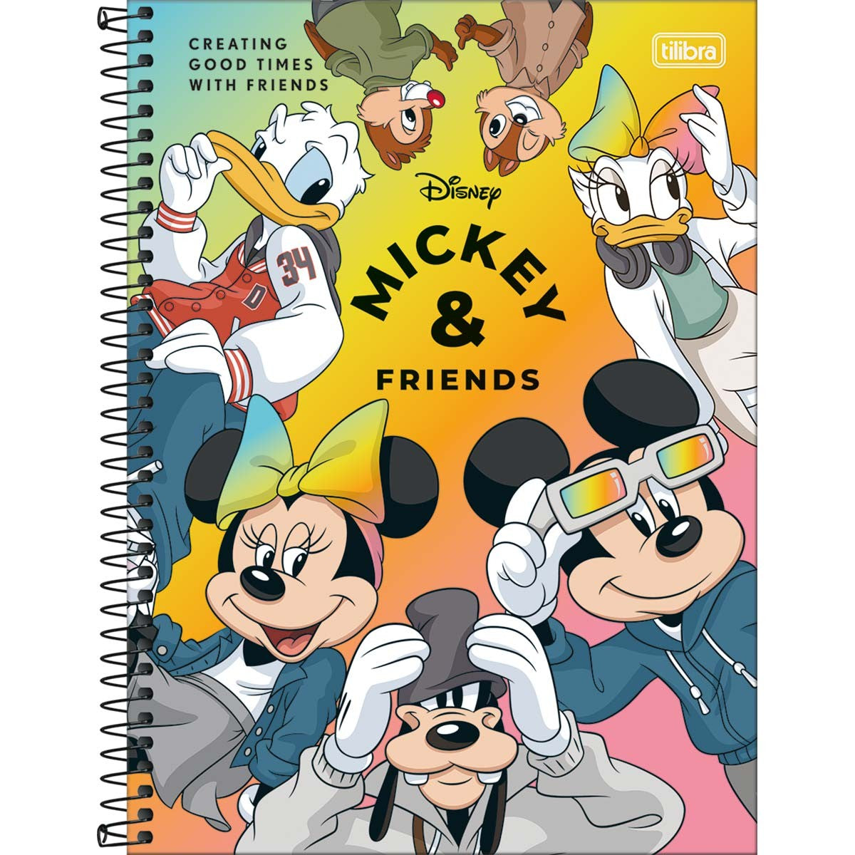 Caderno Capa Dura Universitário 1 Matéria Mickey Real Life 80 Folhas ( KIT 4 CADERNOS )