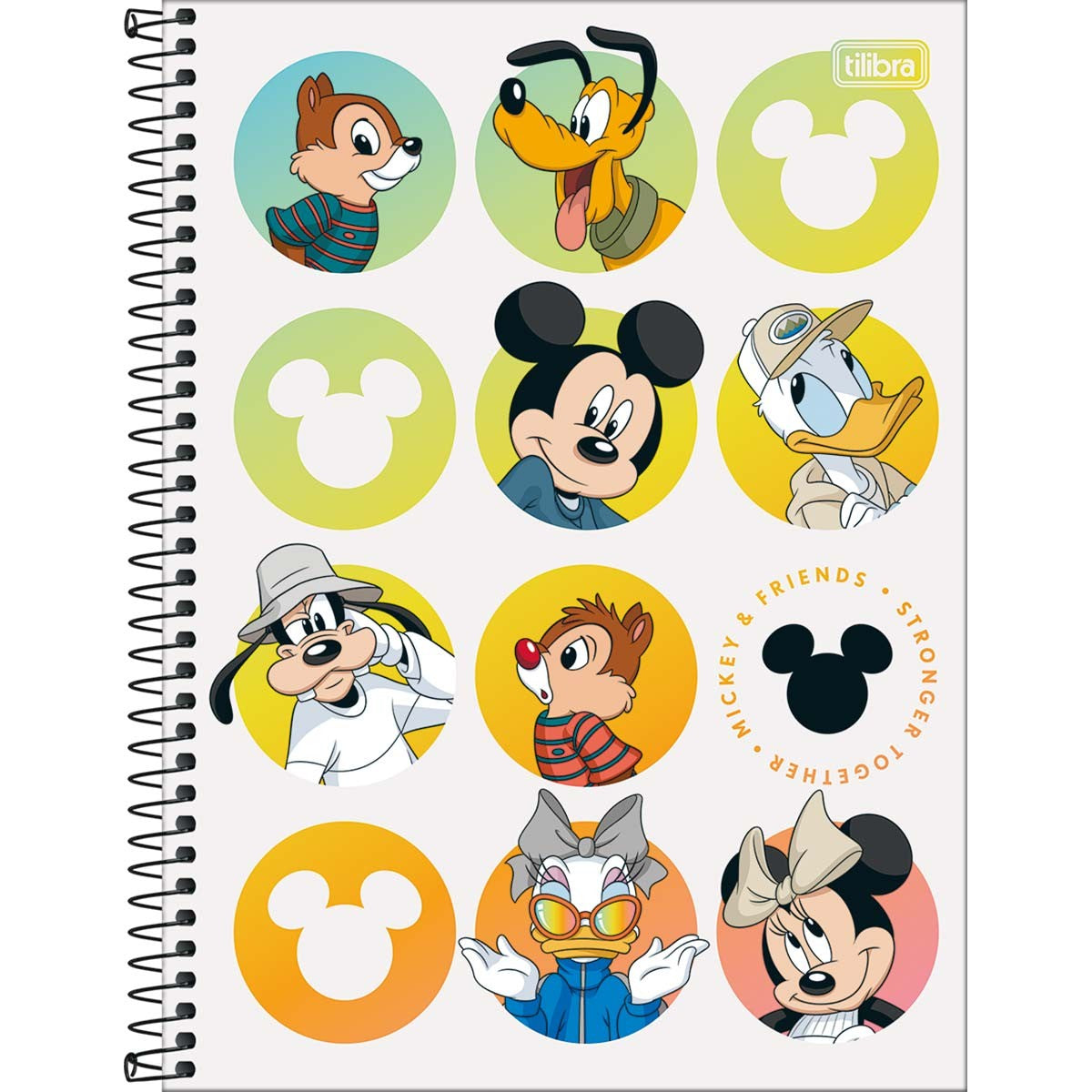 Caderno Capa Dura Universitário 1 Matéria Mickey Real Life 80 Folhas ( KIT 4 CADERNOS )