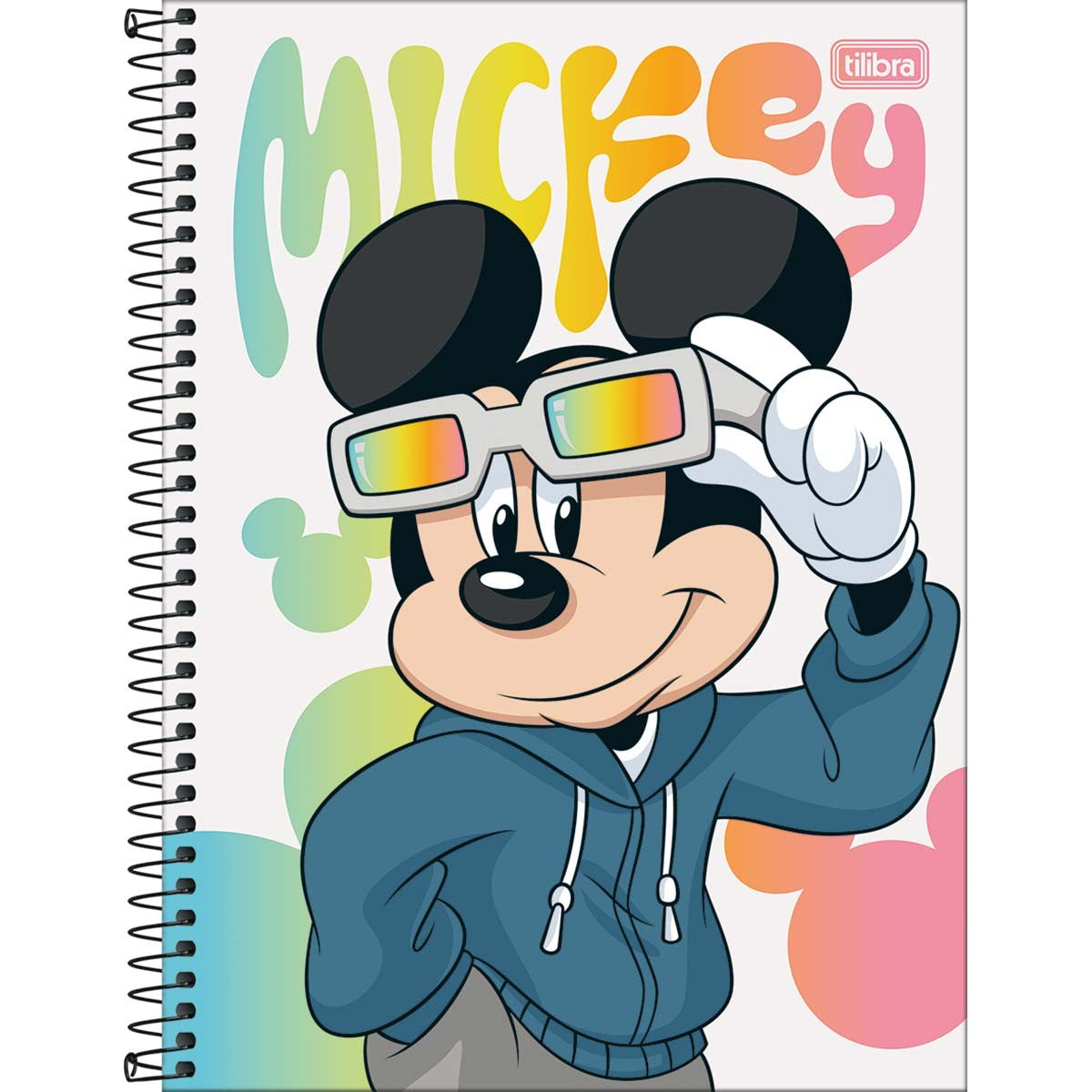 Caderno Capa Dura Universitário 1 Matéria Mickey Real Life 80 Folhas ( KIT 4 CADERNOS )