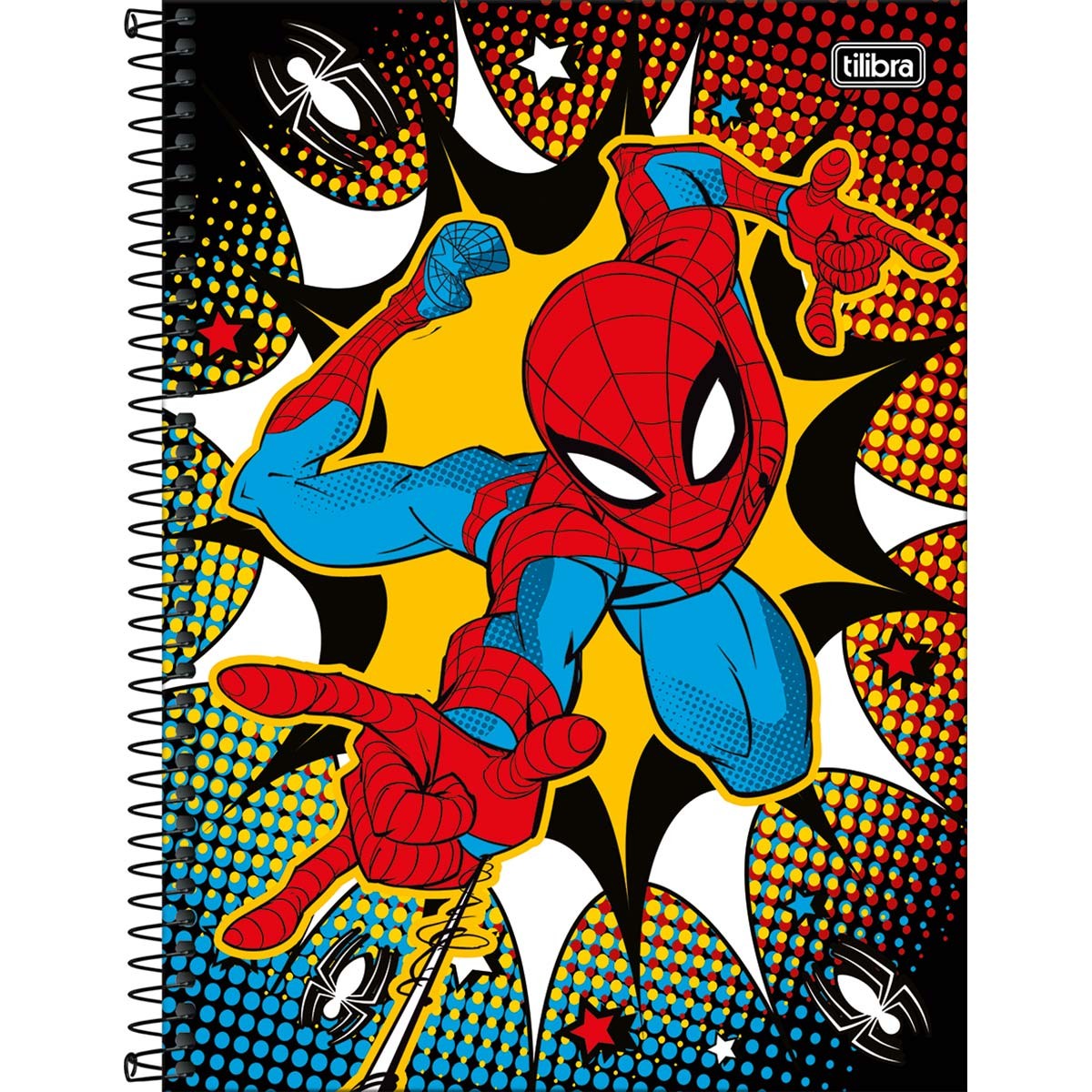 Caderno Capa Dura Universitário 10 Matérias Spider-Man Fit 160 Folhas (KIT 4 Cadernos)