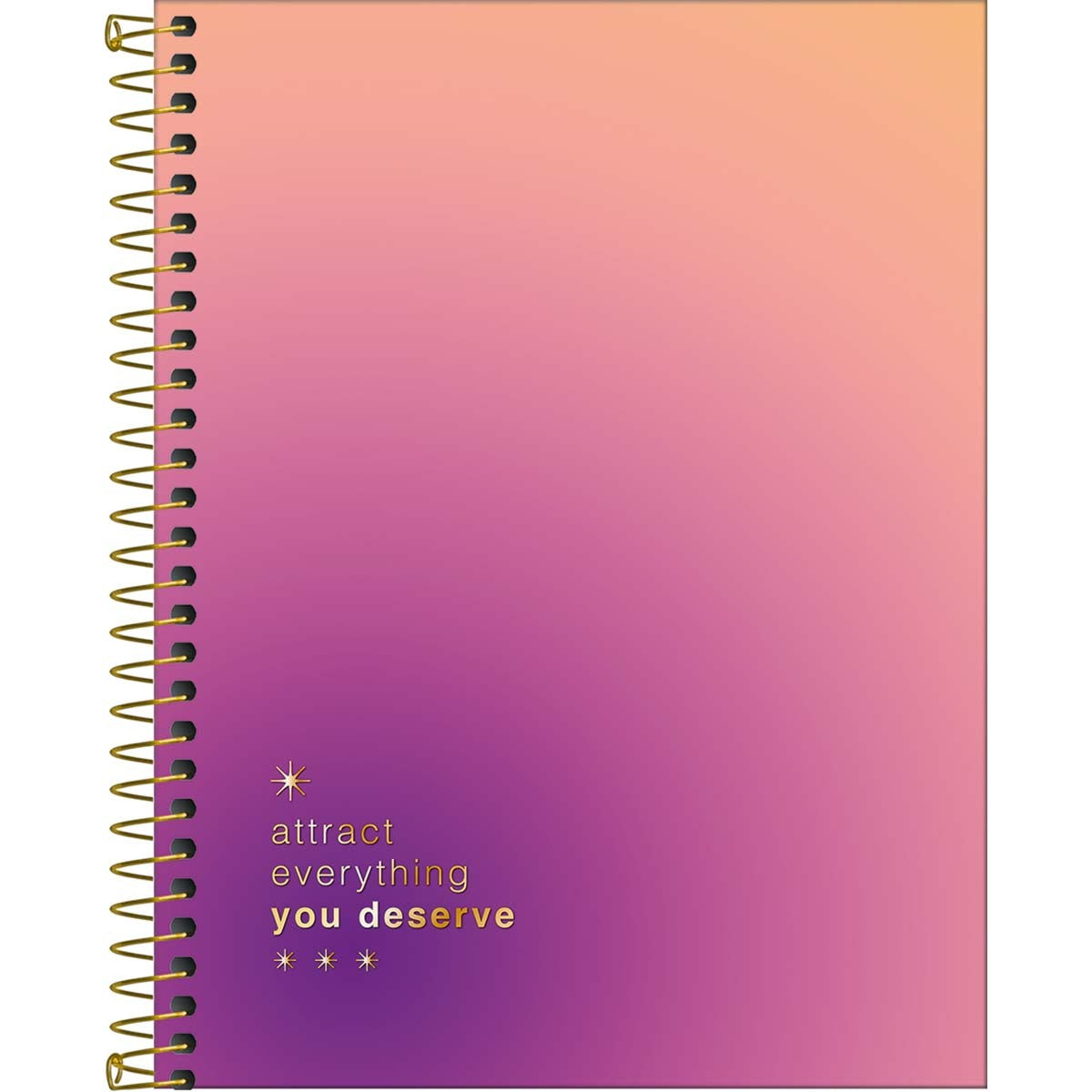 Caderno Espiral Capa Dura Colegial 1 Matéria Great 80 Folhas - Degrade Laranja/Roxo - Attract