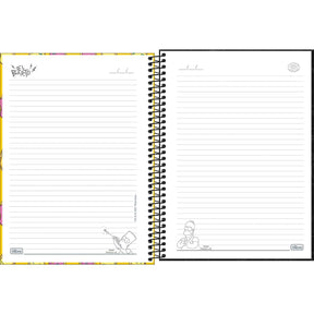 Caderno Espiral Capa Dura Universitário 1 Matéria Simpsons 80 Folhas - Fundo Preto - Caretas