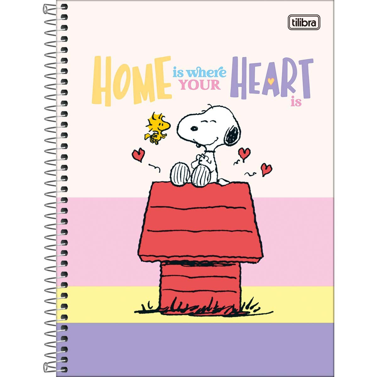 Caderno Espiral Capa Dura Universitário 1 Matéria Snoopy 80 Folhas - Home Is Your Heart Is