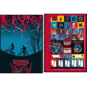 Caderno Espiral Capa Dura Universitário 10 Matérias Stranger Things 160 Folhas - Hellfire Club