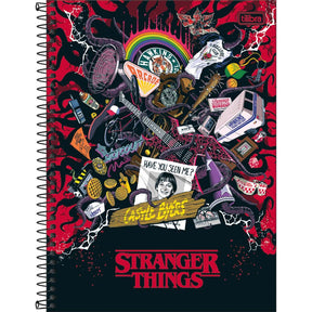 Caderno Espiral Capa Dura Universitário 10 Matérias Stranger Things 160 Folhas - Varios Elementos Castyle Byres