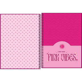 Caderno Espiral Capa Dura Universitário Connect 1 Matéria Love Pink 80 Folhas - Retângulos com Tons de Rosa