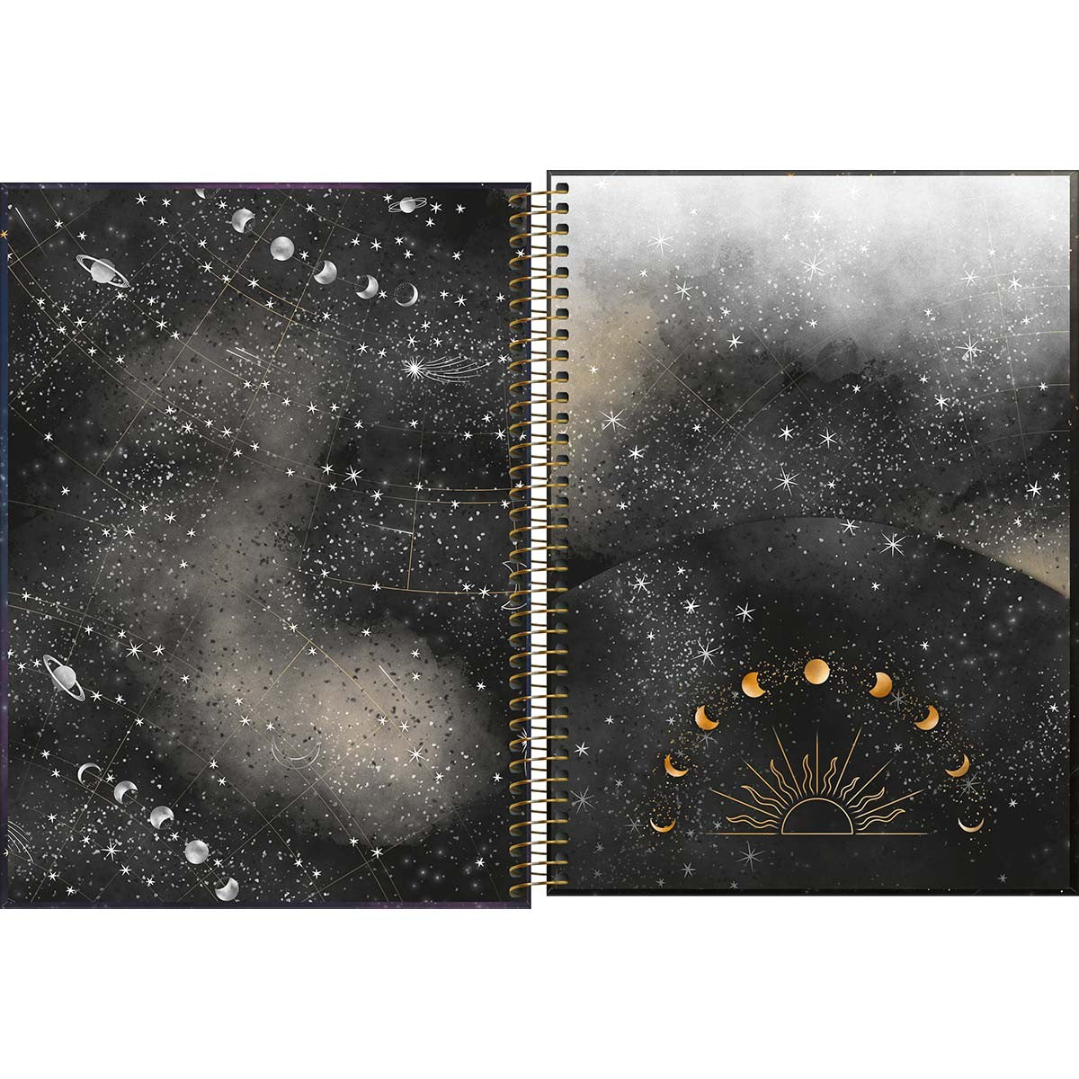 Caderno Espiral Capa Dura Universitário Connect 1 Matéria Magic 80 Folhas - Galáxia - Starry Wonders Above