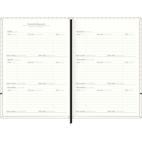 Planner Costurado 14,5 x 20,5 cm West Village 90 G 2025 - Listras Bege, Branca E Preta - Sortido