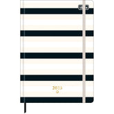 Planner Costurado 14,5 x 20,5 cm West Village 90 G 2025 - Listras Bege, Branca E Preta - Sortido