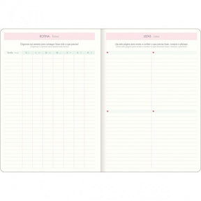 Planner Grampeado 17,8 x 25,4 cm Soho 90 G 2025 - Listras Lilás-Rosa Adventures - Sortido