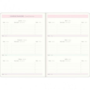 Planner Grampeado 17,8 x 25,4 cm Soho 90 G 2025 - Listras Lilás-Rosa Adventures - Sortido